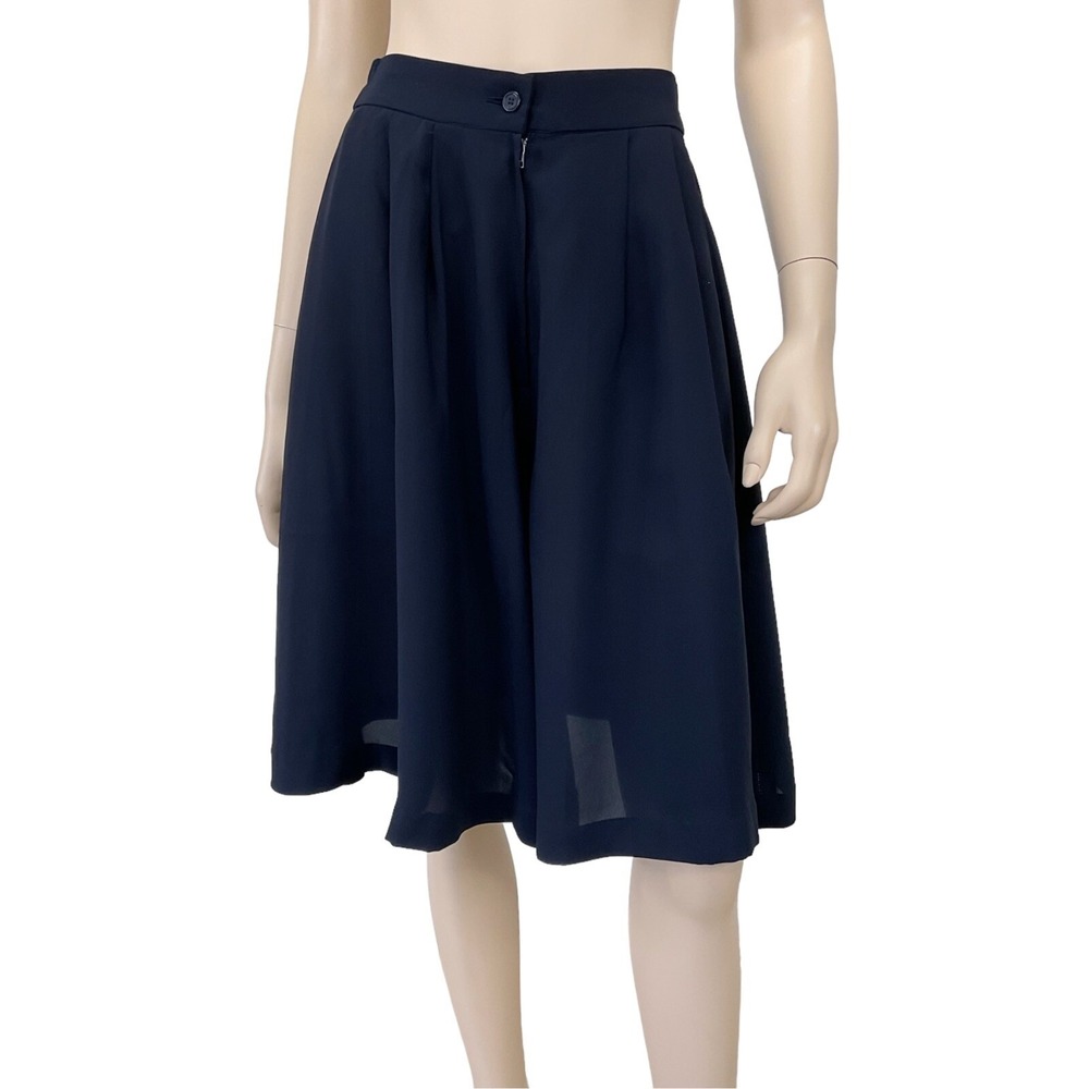 Kourt Shorts Women Medium (ACTUAL 26W) Blue Culottes Pleated Wide Leg NWOT $148